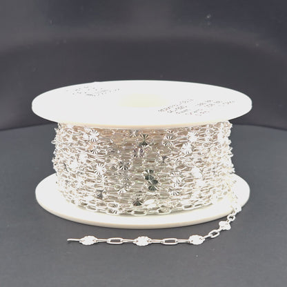 V221SS. Sterling Silver Marina and Cable Link Chain