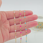 Load and play video in Gallery viewer, V269ENGF. 14K Gold Filled Enamel Marina Link Chains
