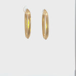 Load and play video in Gallery viewer, 15850021777.  14K Solid Gold Fancy Rectangle Hollow Hoop Earrings
