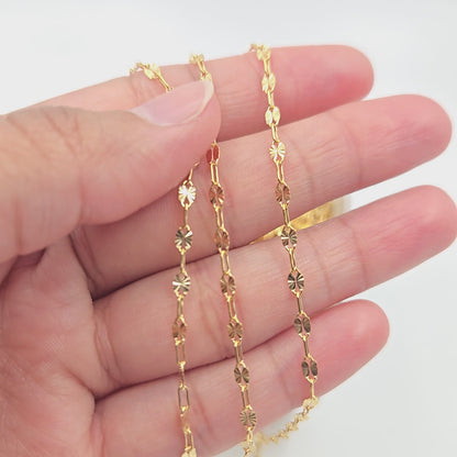 V170GF. 14k Gold Filled Marina and Cable Link Chain