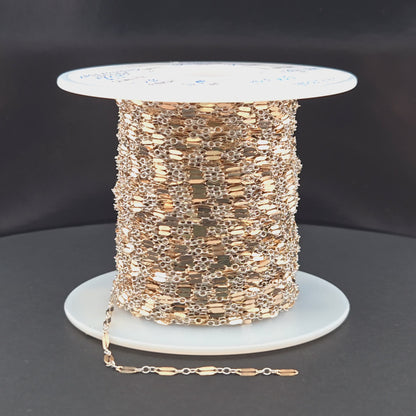 XM/1003HD/SPTT. 14K Gold-Filled and Silver Flat Marina Cable Link Chain