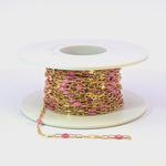 Load and play video in Gallery viewer, V295RSGF. 14K Gold Filled Rose Color Enamel with Paperclip and Diamond Cut Marina Links