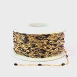 Load and play video in Gallery viewer, V295BKGF. 14K Gold Filled Black Color Enamel with Paperclip and Diamond Cut Marina Links