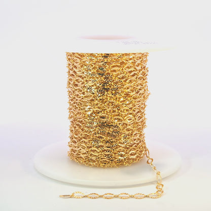 1370SBGF. 14K Gold-Filled Diamond Cut Oval Link Chain