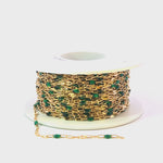 Load and play video in Gallery viewer, V295GRGF. 14K Gold Filled Green Color Enamel with Paperclip and Diamond Cut Marina Links