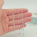 Load and play video in Gallery viewer, V269ENSS. Sterling Silver Enamel Marina Link Chains