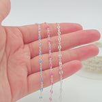 Load and play video in Gallery viewer, 70/1003FSS. 925 Sterling Silver Enamel Flat Marina Chain