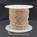 Load and play video in Gallery viewer, XM/1931K/SP. 14K Gold Filled and Sterling Silver Knurled Link Chain – Long &amp; Short Pattern