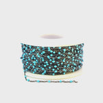 Load and play video in Gallery viewer, V203TUROX. Oxidized Sterling Silver Enamel Turquoise Color Cable Chain