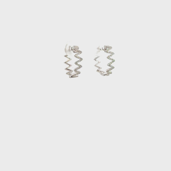 14k Solid White Gold Fancy Hoops_Video