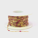 Load and play video in Gallery viewer, V295WNGF. 14K Gold Filled Wine Color Enamel with Paperclip and Diamond Cut Marina Links
