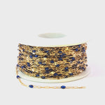 Load and play video in Gallery viewer, V295BLGF. 14K Gold Filled Blue Color Enamel with Paperclip and Diamond Cut Marina Links