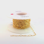 Load and play video in Gallery viewer, 1370FGF. 14K Yellow Gold Filled Flat Diamond and Round Link Chain