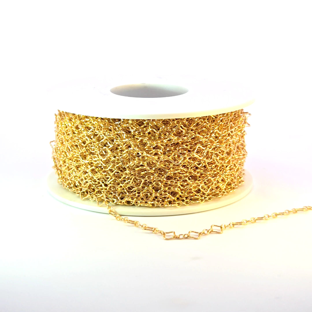 V278GF. 14K Gold Filled Clover and Oval Link Chain
