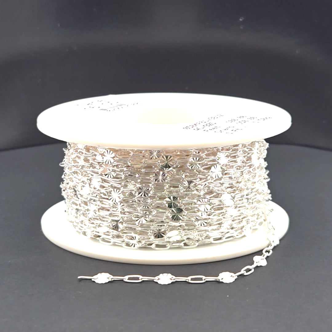 V221SS. Sterling Silver Marina and Cable Link Chain
