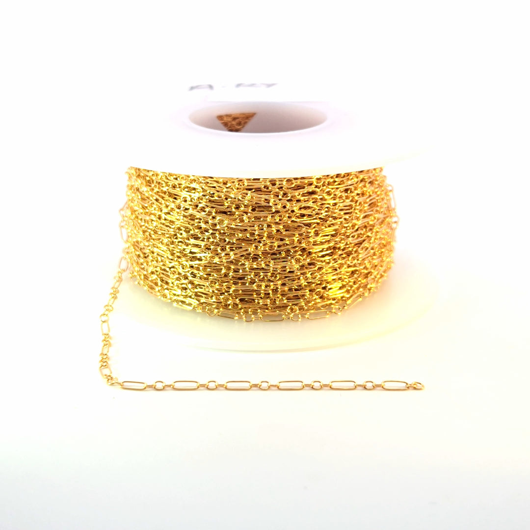 143GF. 14k Gold Filled  Oval & 3 Round Link Chain.