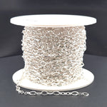 Load image into Gallery viewer, V178SS. Sterling Silver Diamond Cut Oval &amp; 5 Flat Round Links Chain