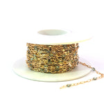 Load image into Gallery viewer, V295OP3GF. 14K Gold Filled Green Shade Opal Enamel Chain with Paperclip and Diamond Cut Marina Links