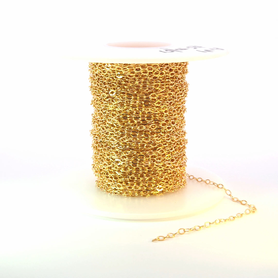 1512FGF. Gold-Filled Flat Oval Link Chain