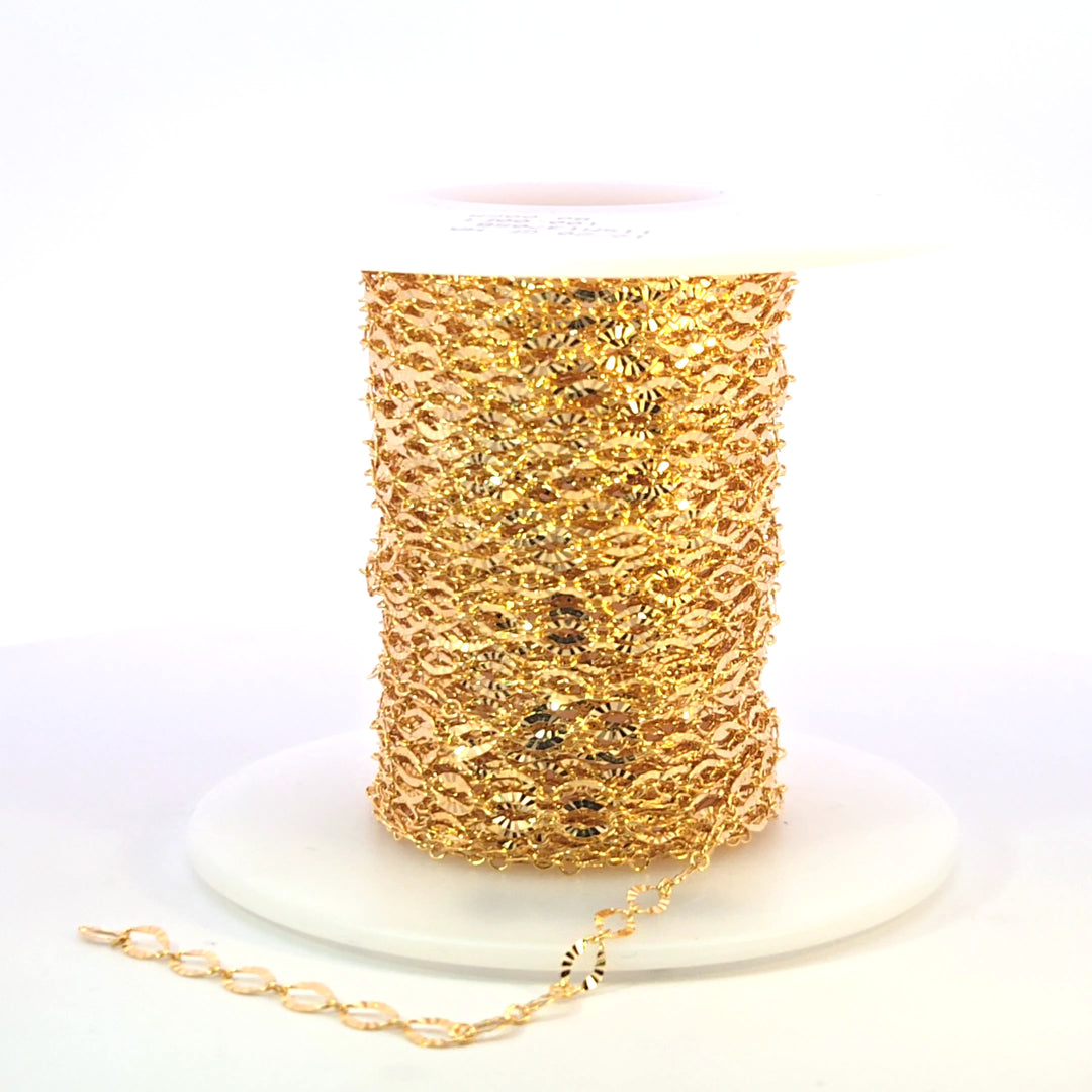 1370SBGF. 14K Gold-Filled Diamond Cut Oval Link Chain