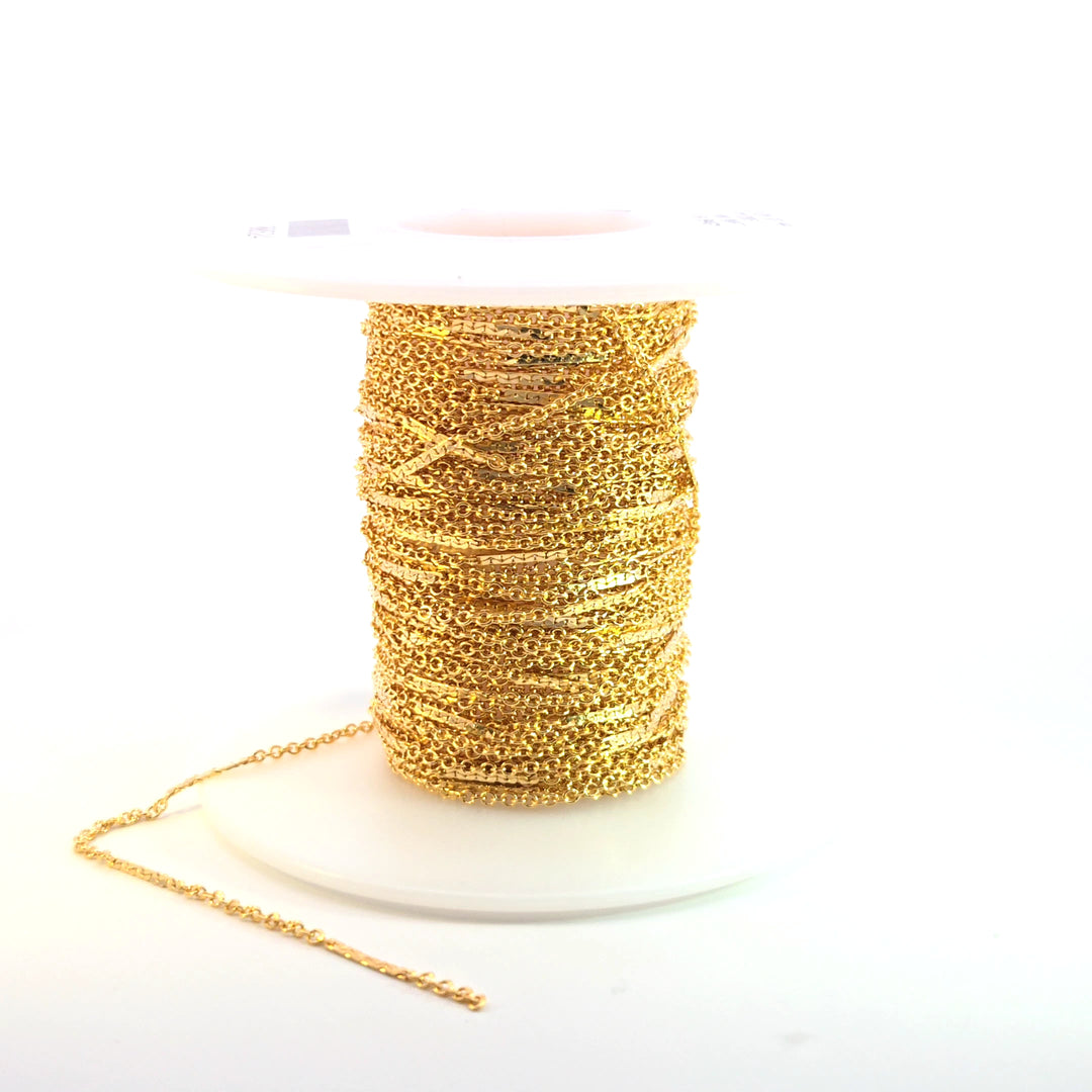 1399GF. 14K Gold-Filled Cable and Bars Chain
