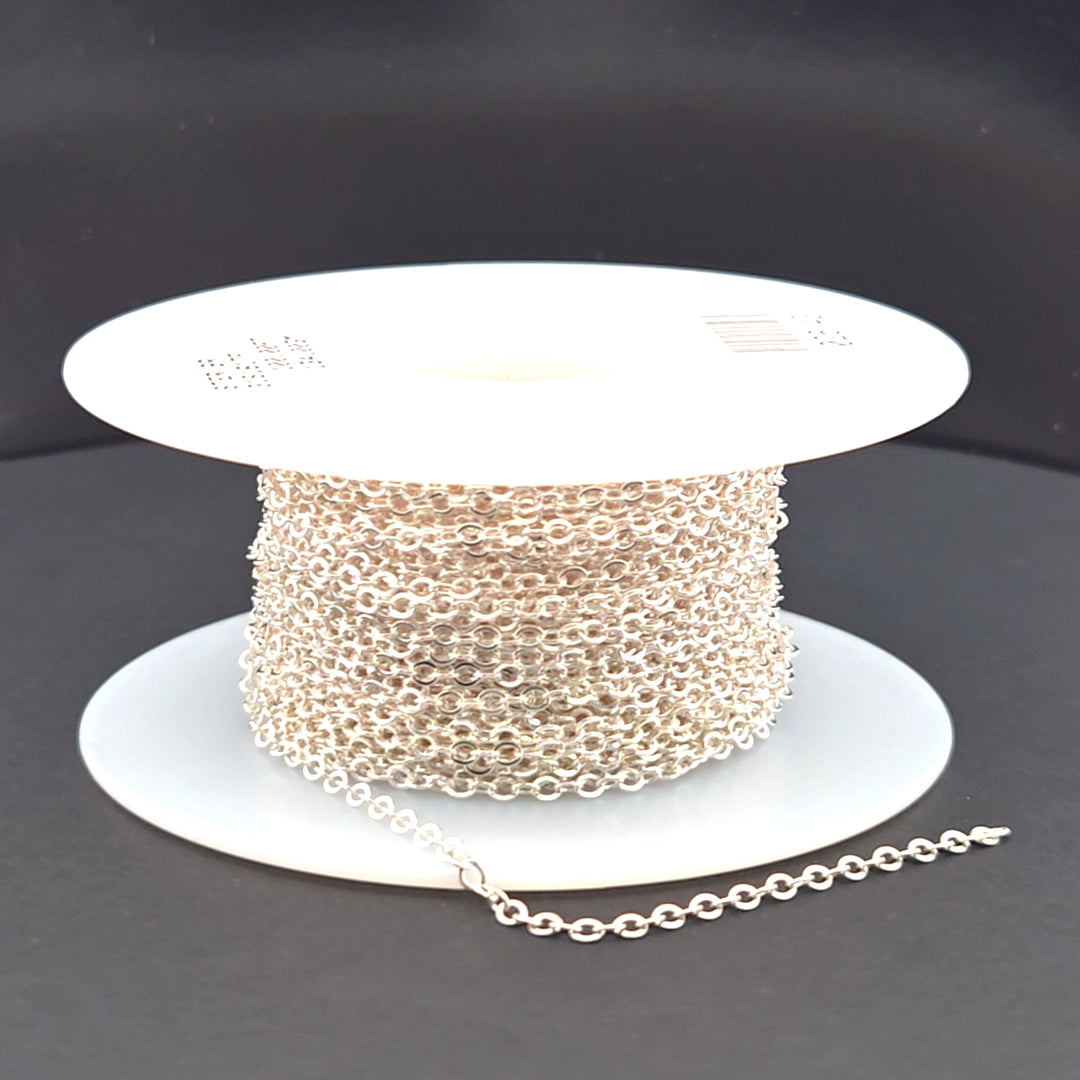 1617FSS. 925 Sterling Silver Flat Cable Chain