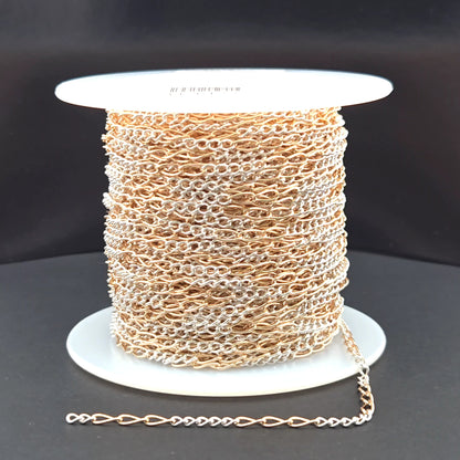 2453CTT. Gold Filled and Sterling Silver Long and Short Link Chain