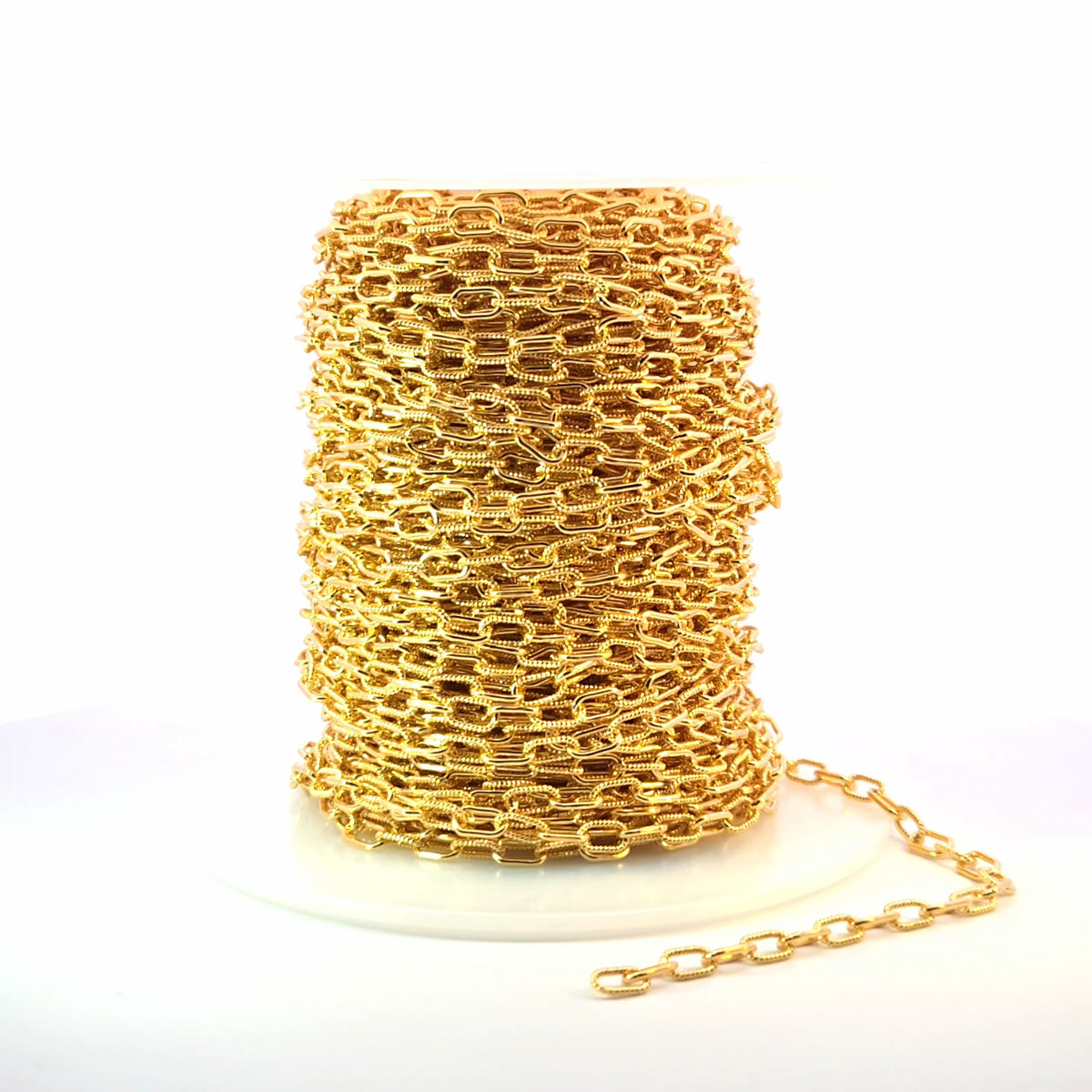 40061P1TGF. 14k Gold Filled Elongated Cable Twisted and Plain Link Chain