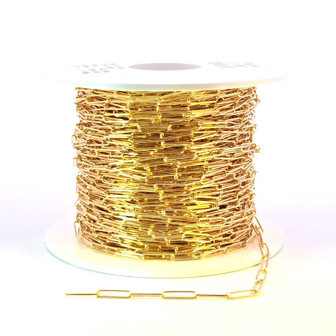 V205GF. 14k Yellow Gold Filled Smooth Paperclip Link Chain