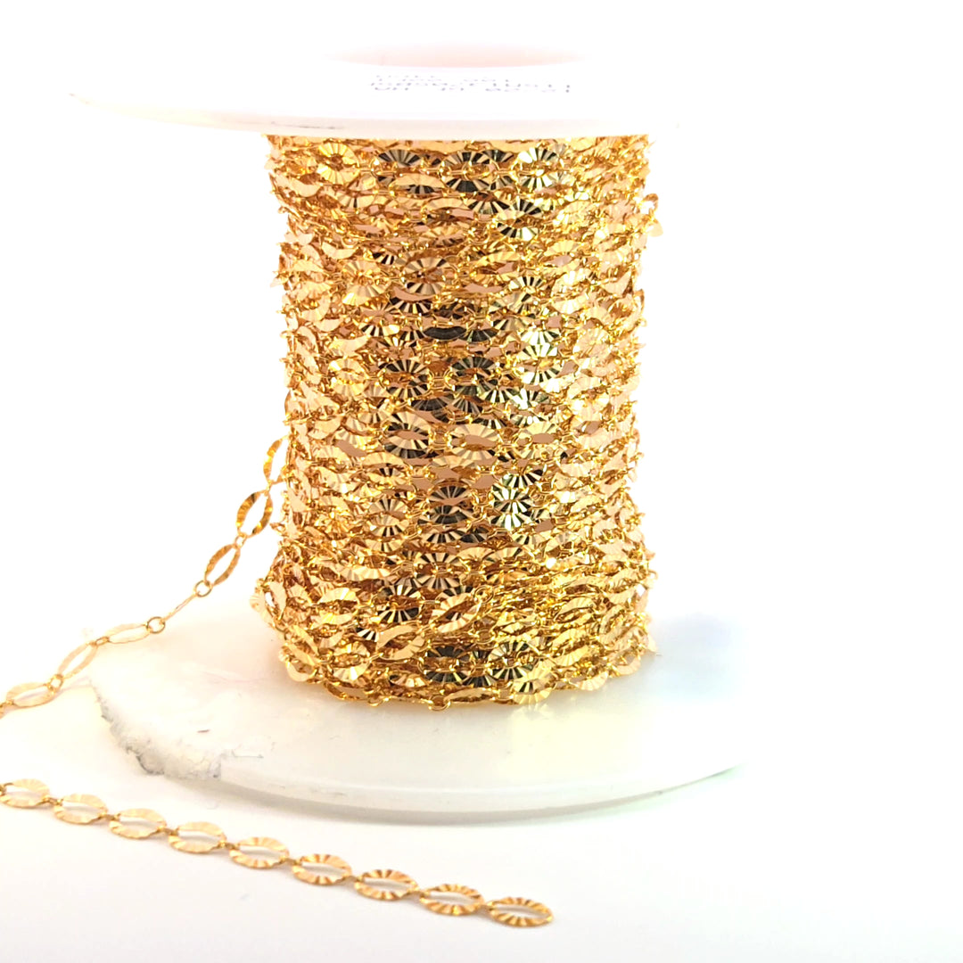 1370SBSFGF. 14K Gold-Filled Diamond Cut Oval Link Chain