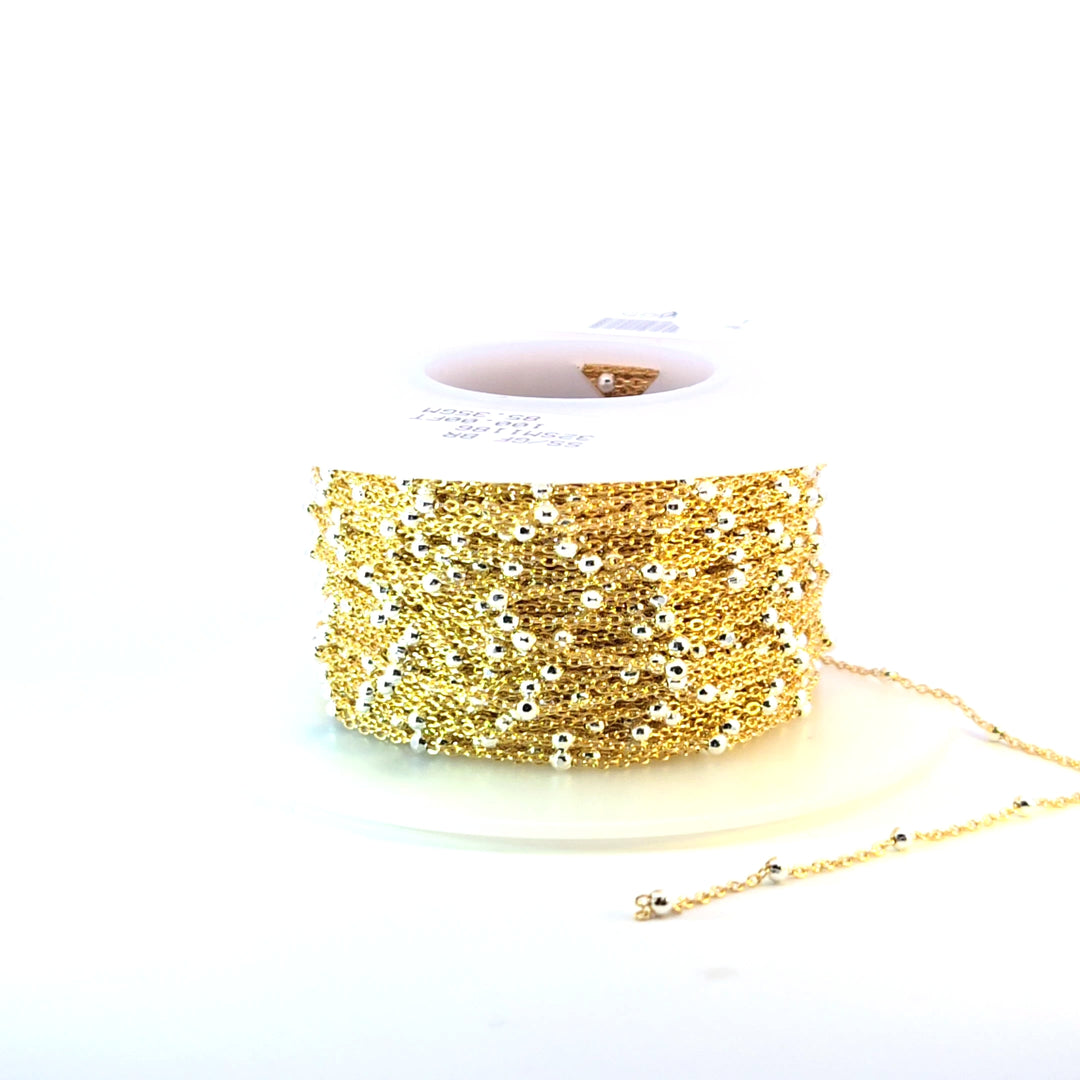 1186GF. 14k Gold Filled with 925 Sterling Silver Beads Satellite Chain