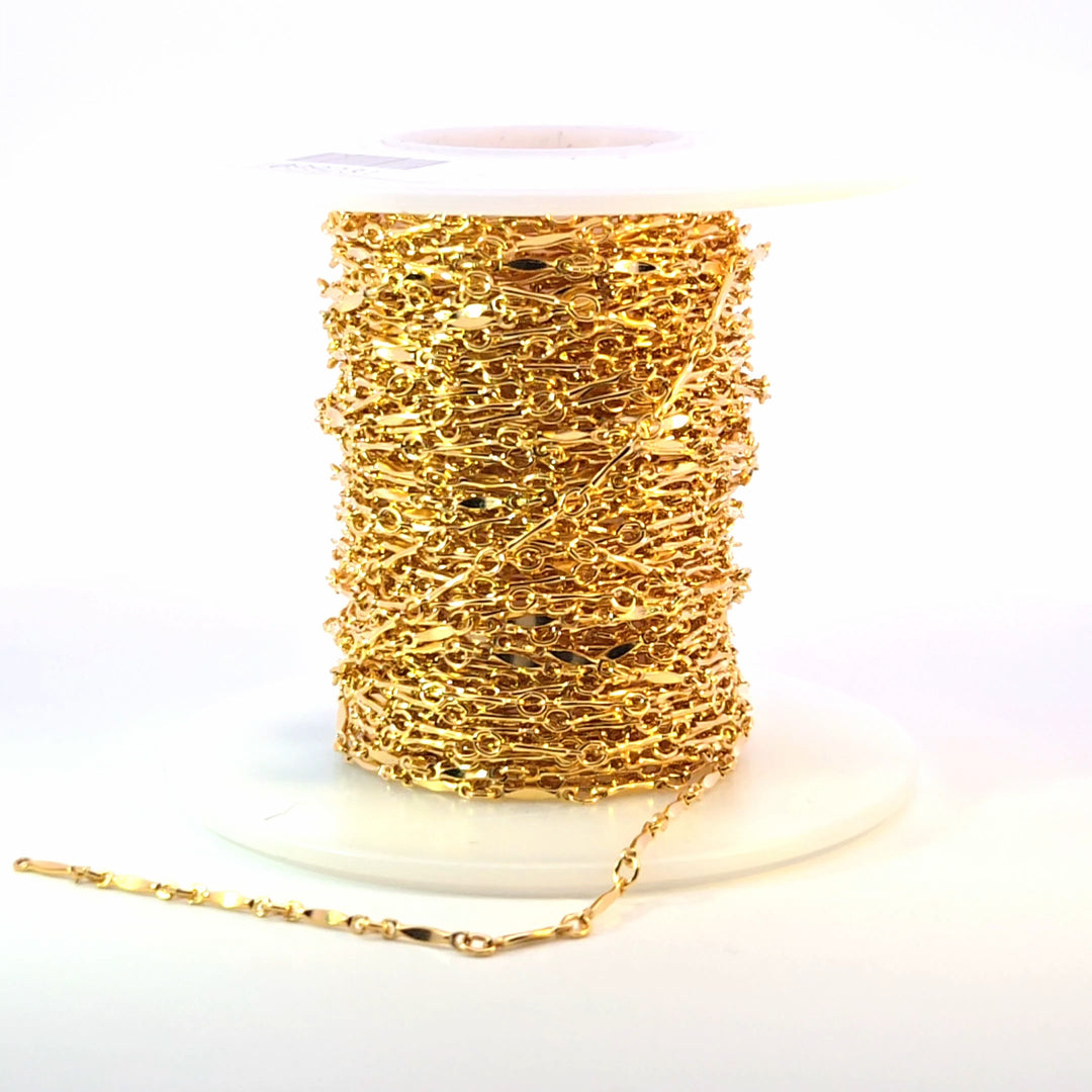 568GF. 14K Gold Filled Dapped Bar Chain