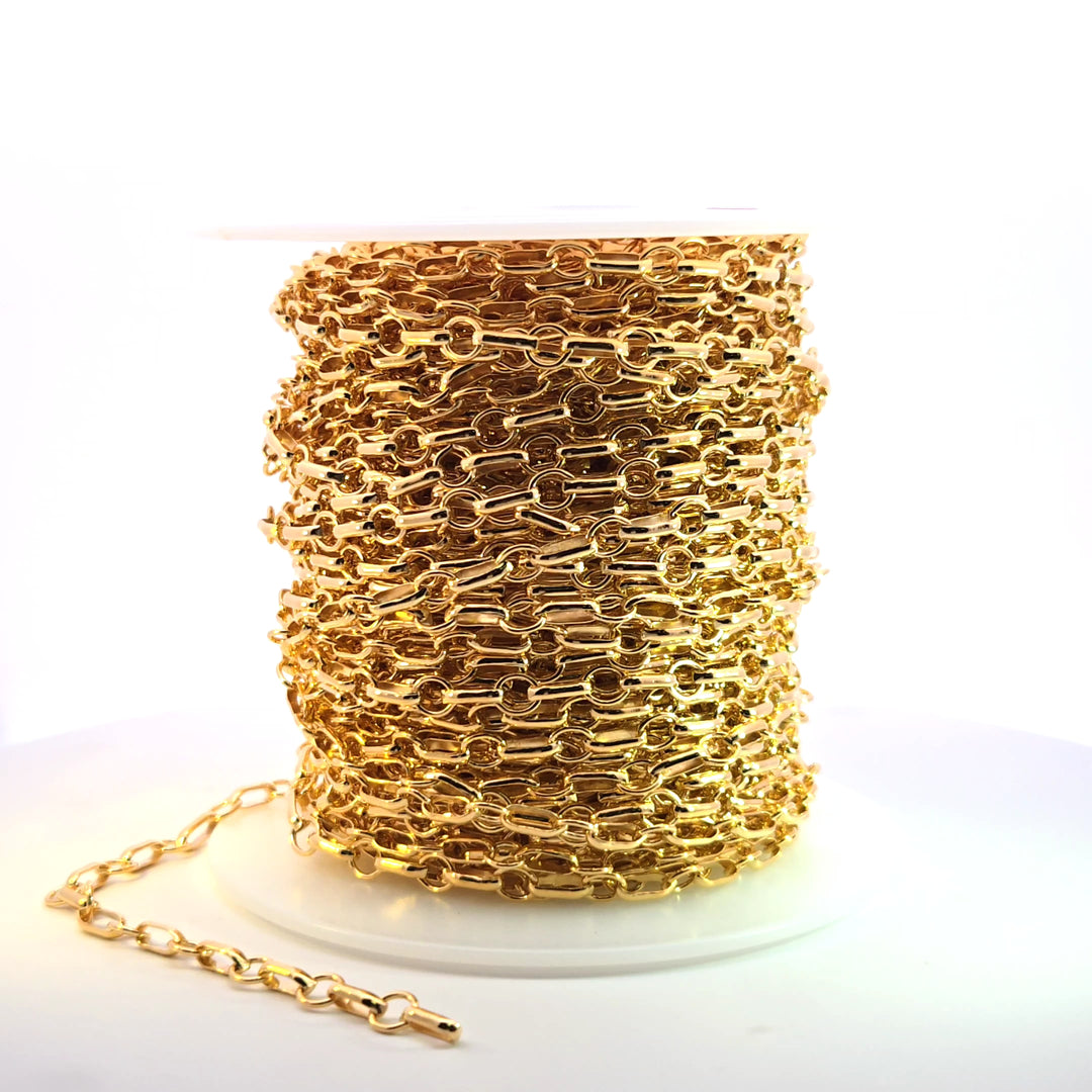 591GF. 14K Gold Filled Round and Large Link Chain.