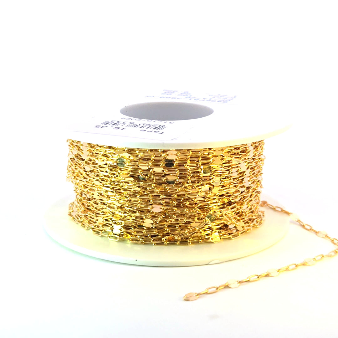 V225GF. 14k Gold Filled Marina and Cable Link Chain