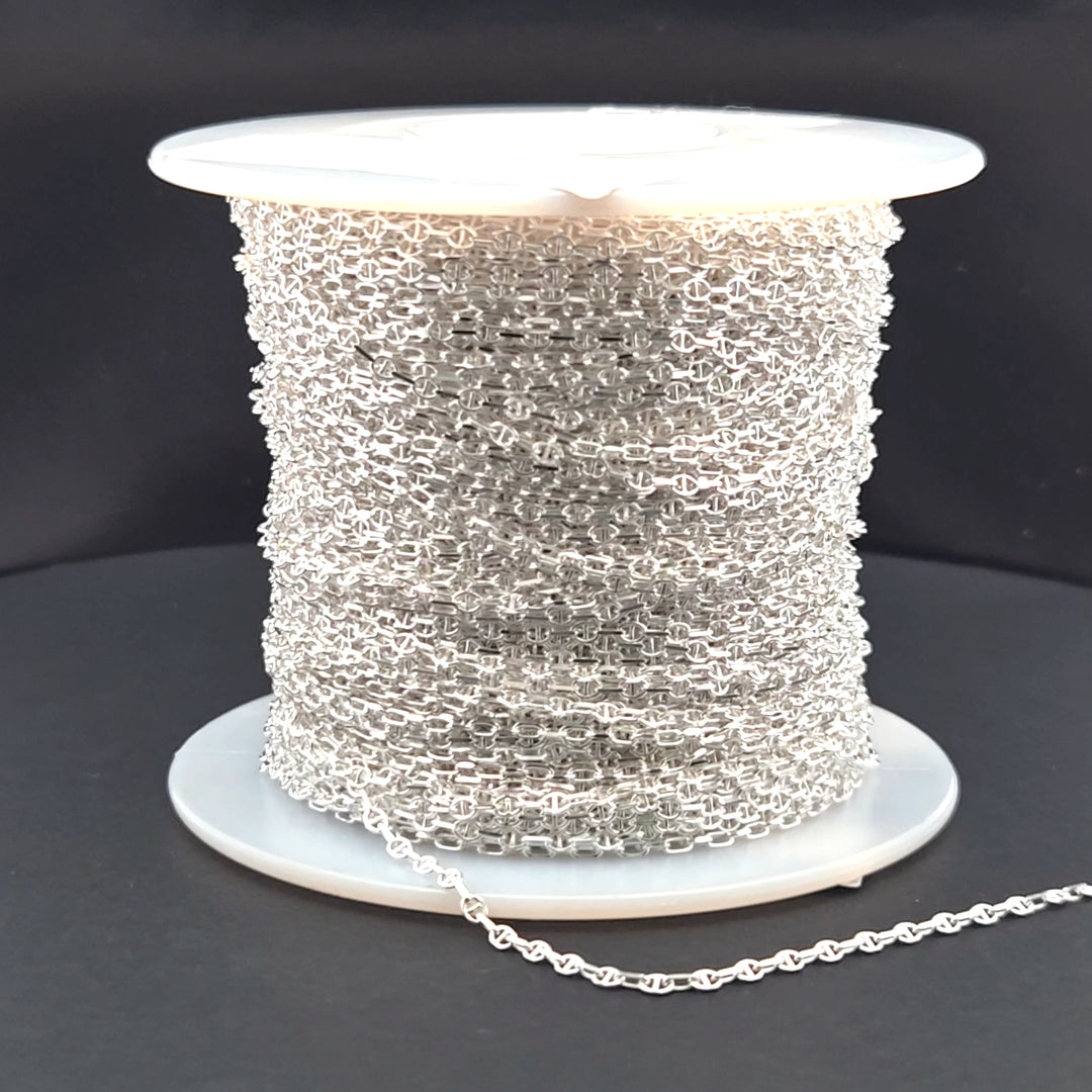 Z110SS. Sterling Silver Oval & Mariner Link Chain