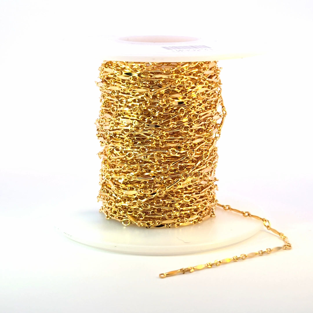 568GF. 14K Gold Filled Dapped Bar Chain