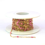 Load image into Gallery viewer, V295RSGF. 14K Gold Filled Rose Color Enamel with Paperclip and Diamond Cut Marina Links