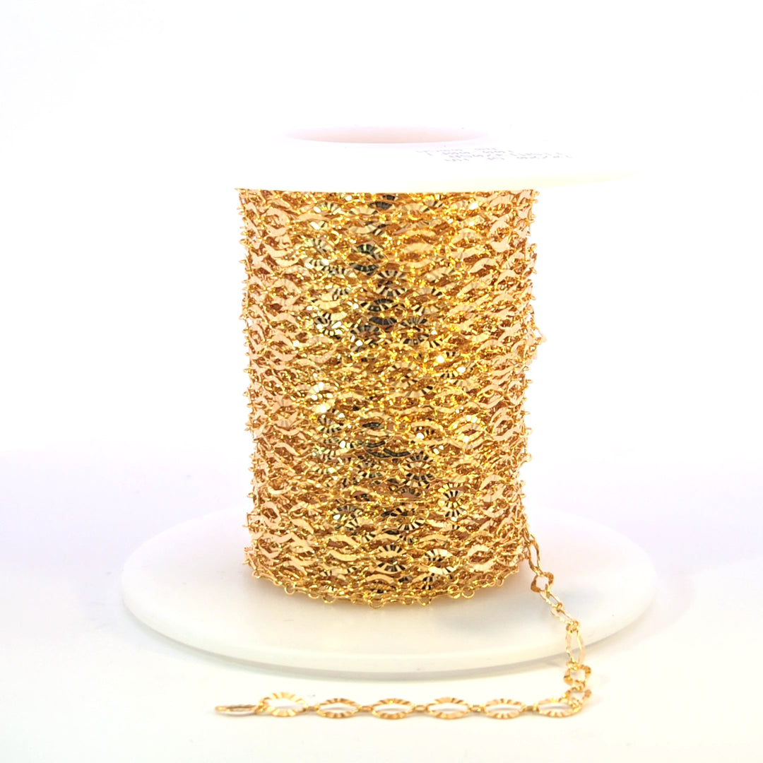 1370SBGF. 14K Gold-Filled Diamond Cut Oval Link Chain