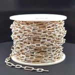 Load image into Gallery viewer, V307TT. Gold Filled  and Silver Mixed Link Chain – Smooth Long Links and Twisted Short Links