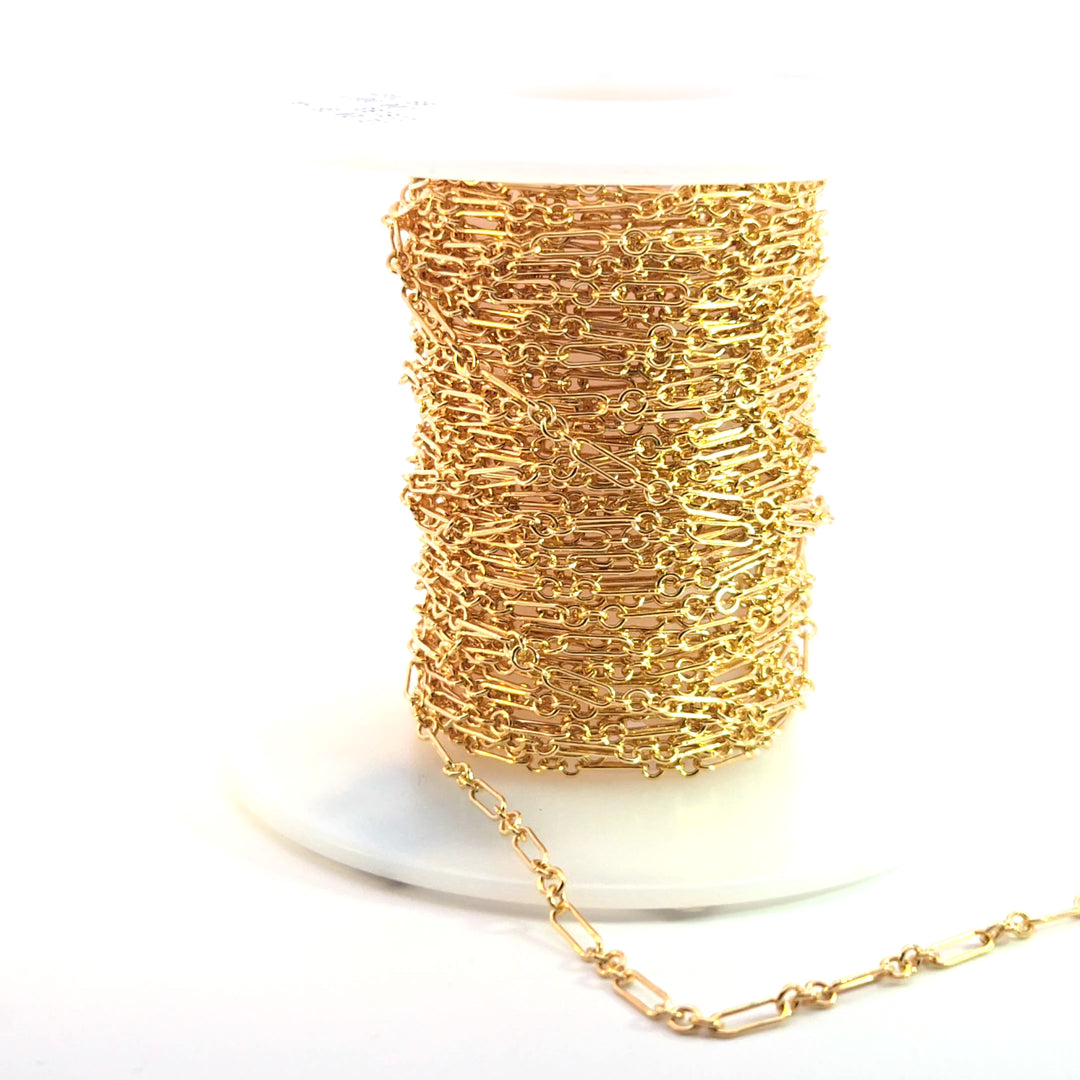 193GF. 14K Gold Filled 1 Long & 3 Short Link Chain