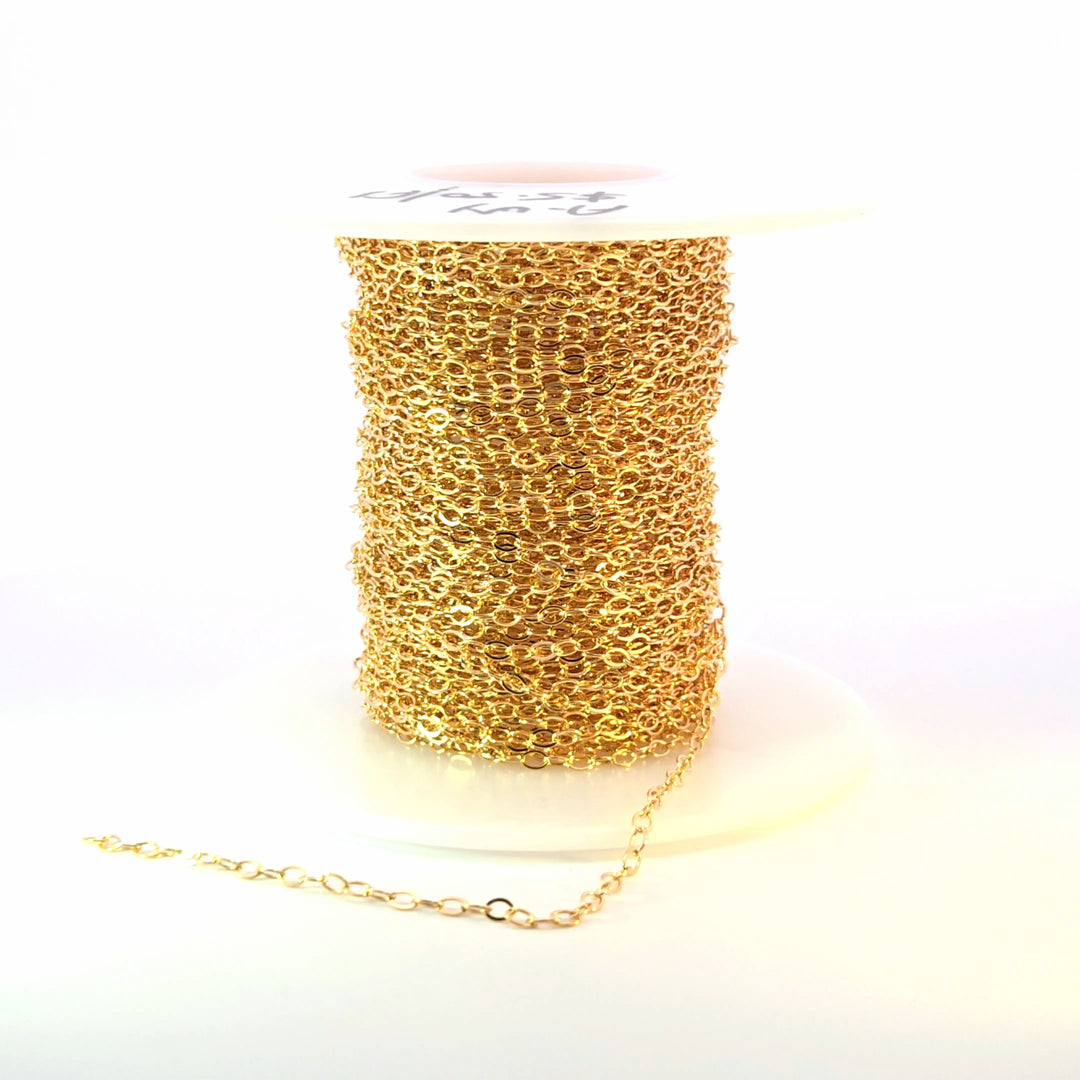 1512FGF. Gold-Filled Flat Oval Link Chain