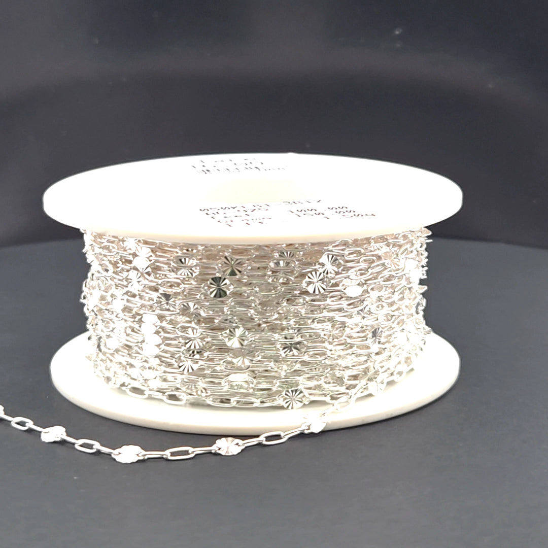 V221SS. Sterling Silver Marina and Cable Link Chain
