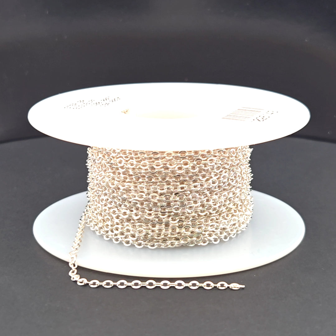 1617FSS. 925 Sterling Silver Flat Cable Chain