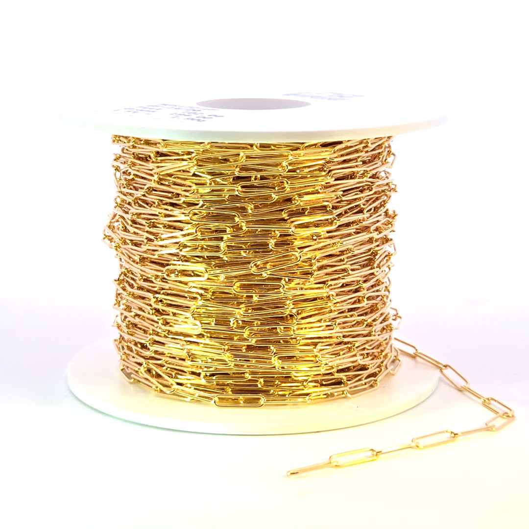 V205GF. 14k Yellow Gold Filled Smooth Paperclip Link Chain