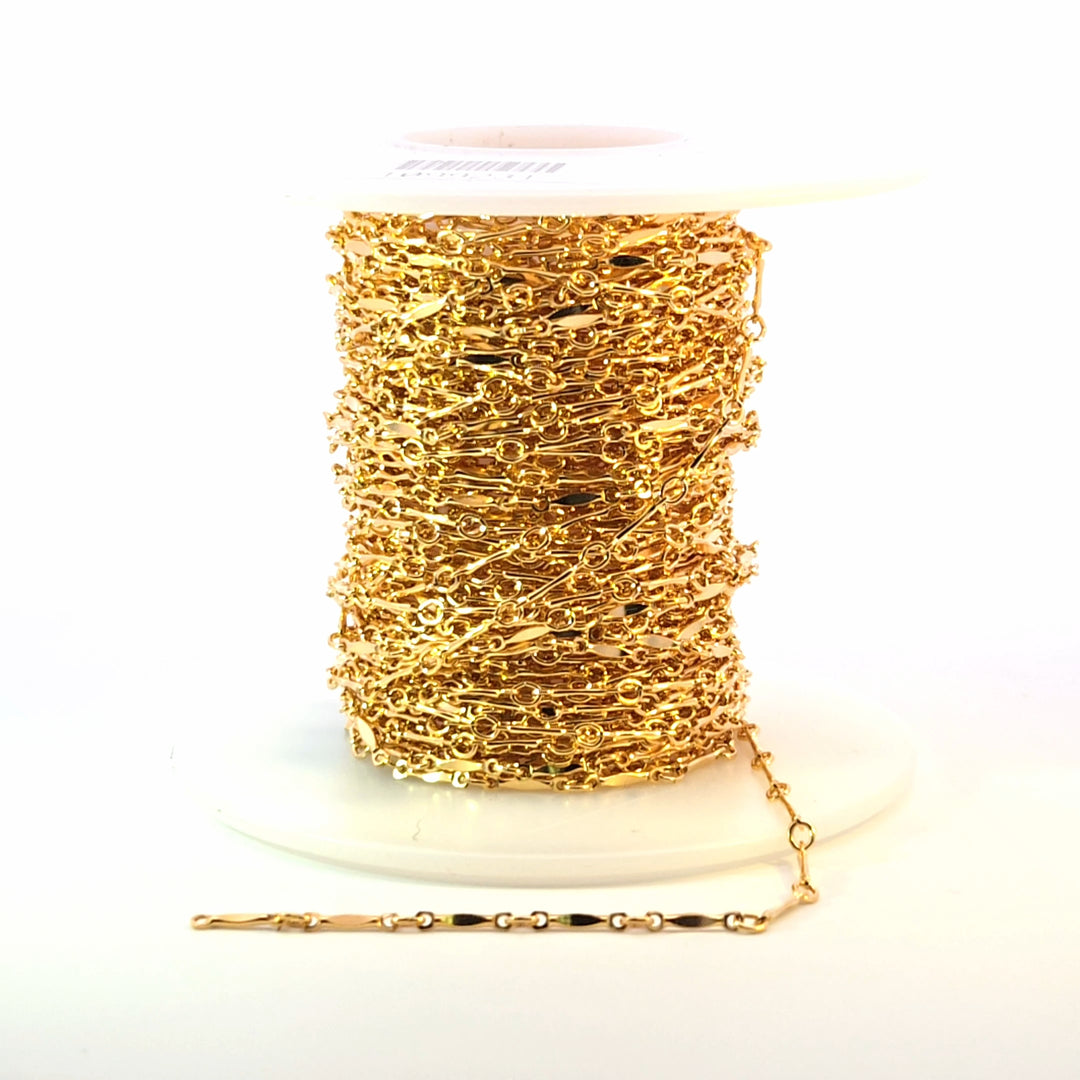 568GF. 14K Gold Filled Dapped Bar Chain