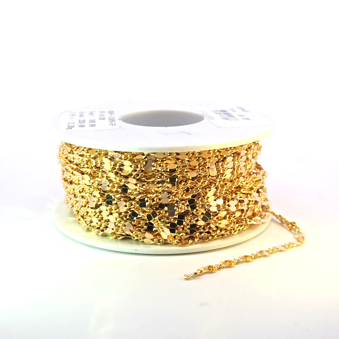 V204GF. 14k Yellow Gold Filled Flat Marina Link Chain