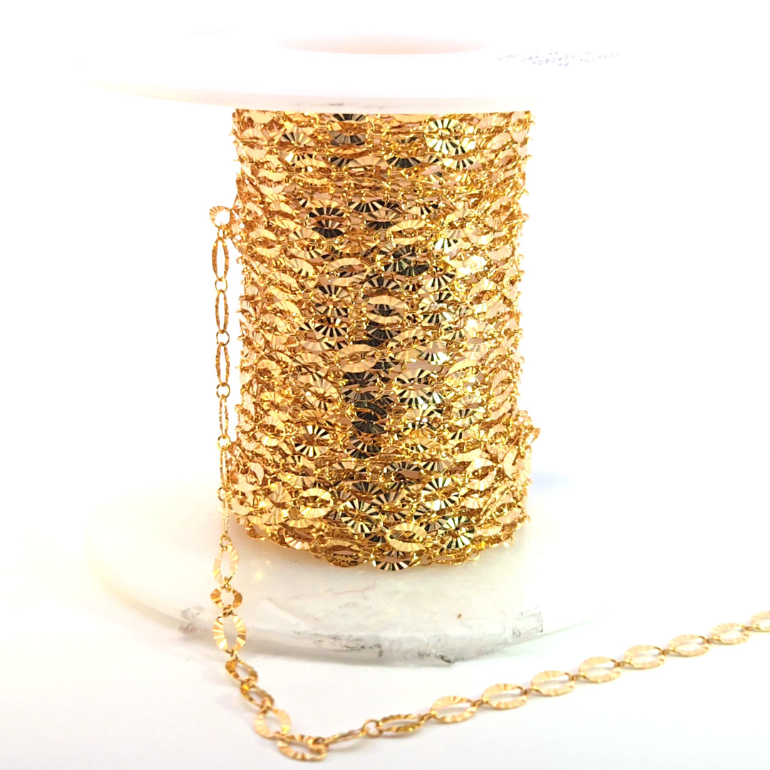 1370SBSFGF. 14K Gold-Filled Diamond Cut Oval Link Chain