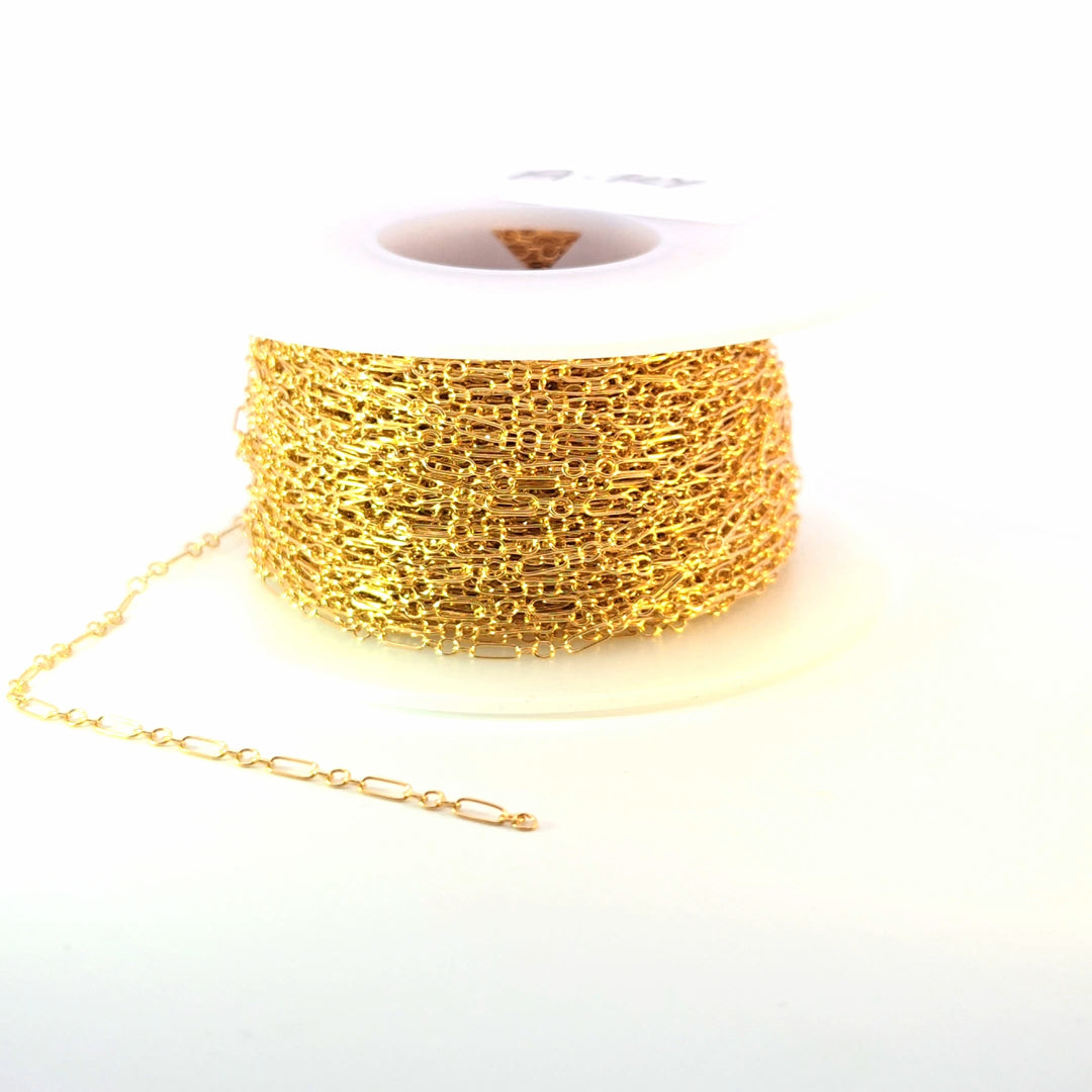 143GF. 14k Gold Filled  Oval & 3 Round Link Chain.
