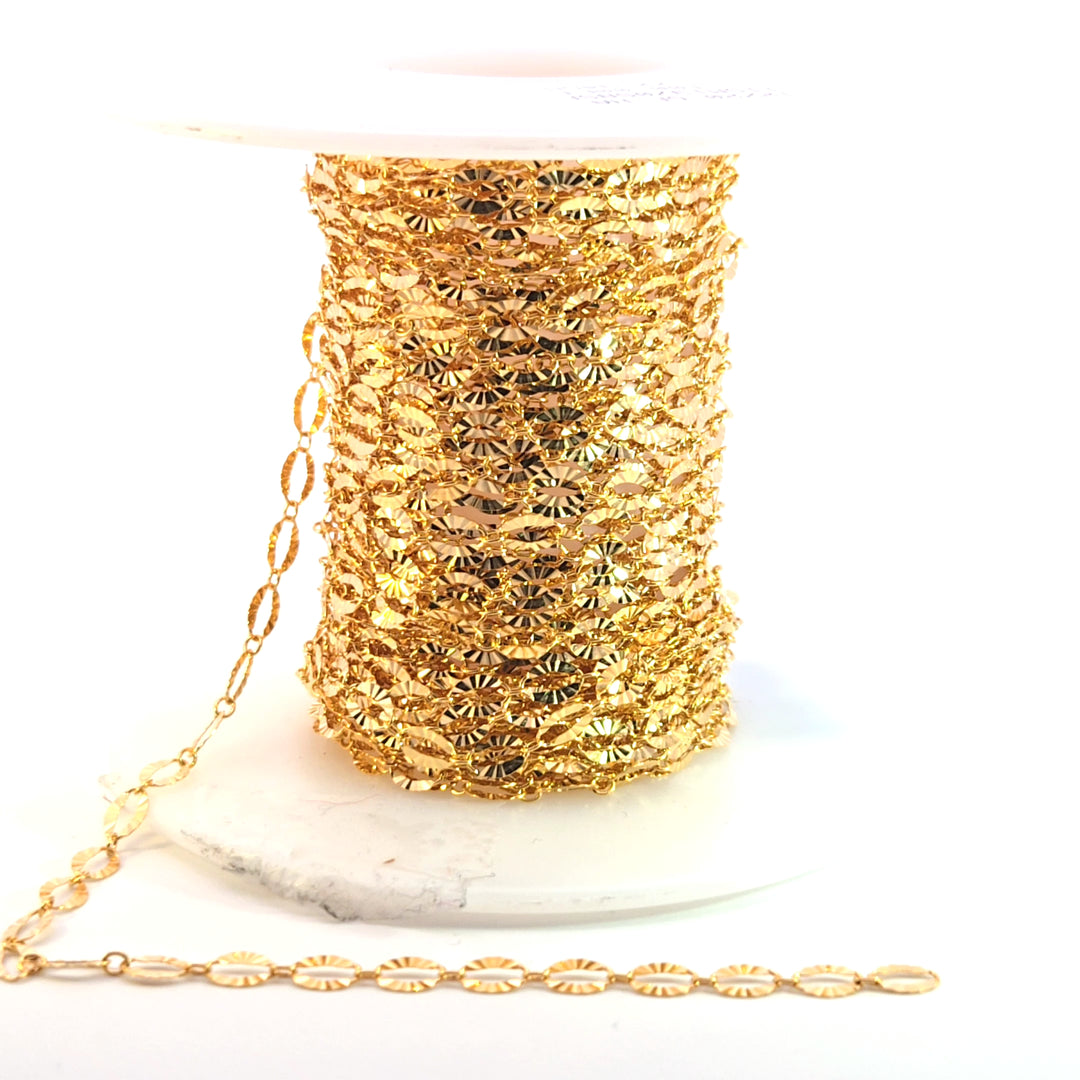 1370SBSFGF. 14K Gold-Filled Diamond Cut Oval Link Chain