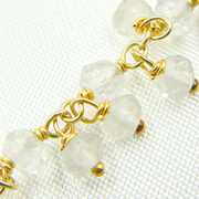 Crystal Cluster Dangle Gold Plated Wire Chains